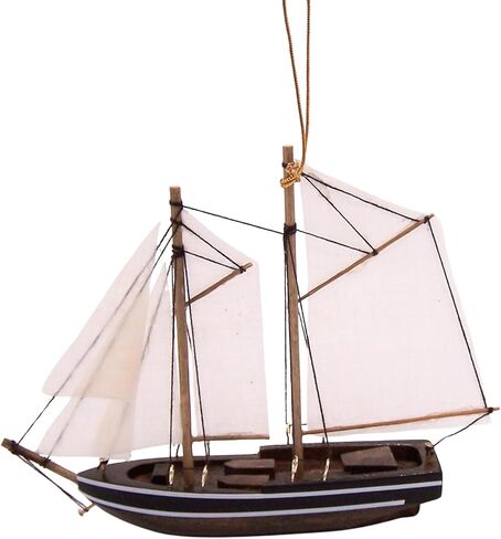 Wooden Decorative Sailboat Model – Nautical Coastal Boat Décor for Home, Beach House, Shelf or Tabletop Display in Saudi Arabia