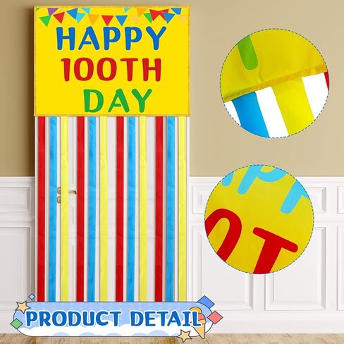 لافتة باب المدرسة Ctosree 100 يوم سعيد 100 يوم علامة الشرفة لرياض الأطفال والمدرسة الابتدائية 100 لوازم الحفلات ديكور معلق على الحائط في الهواء الطلق في الداخل (أصفر، نمط كلاسيكي) in Saudi Arabia