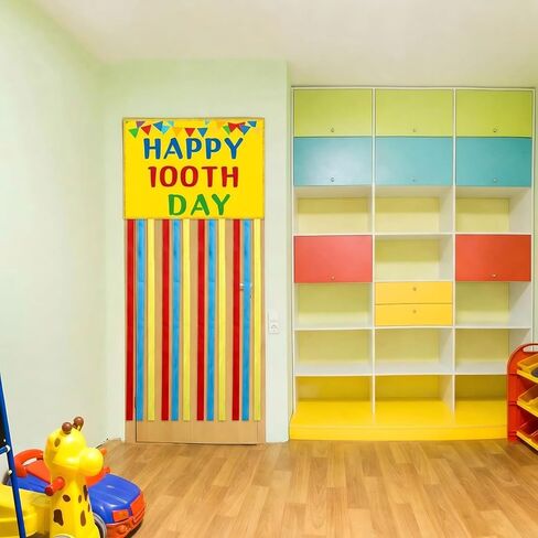 لافتة باب المدرسة Ctosree 100 يوم سعيد 100 يوم علامة الشرفة لرياض الأطفال والمدرسة الابتدائية 100 لوازم الحفلات ديكور معلق على الحائط في الهواء الطلق في الداخل (أصفر، نمط كلاسيكي) in Saudi Arabia