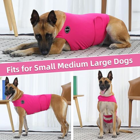 Dog Anxiety Vest, Skin-Friendly Thunder Jacket for Dogs, Dog Calming Shirt for Thunder, Fireworks, Vet Visits and Separation - Keep Pet Calm Without Medicine, Fit for Small Medium Large Dogs in Kuwait