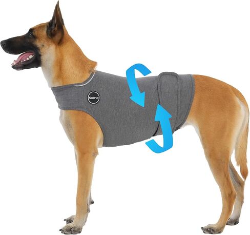 Dog Anxiety Vest, Skin-Friendly Thunder Jacket for Dogs, Dog Calming Shirt for Thunder, Fireworks, Vet Visits and Separation - Keep Pet Calm Without Medicine, Fit for Small Medium Large Dogs in Kuwait