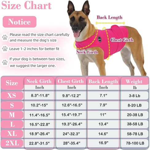 Dog Anxiety Vest, Skin-Friendly Thunder Jacket for Dogs, Dog Calming Shirt for Thunder, Fireworks, Vet Visits and Separation - Keep Pet Calm Without Medicine, Fit for Small Medium Large Dogs in Kuwait