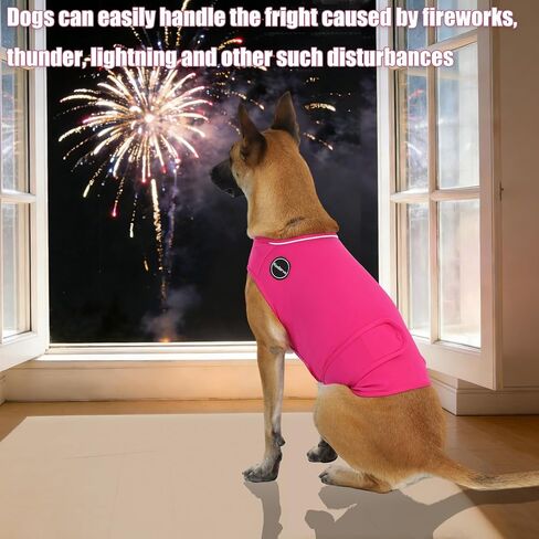 Dog Anxiety Vest, Skin-Friendly Thunder Jacket for Dogs, Dog Calming Shirt for Thunder, Fireworks, Vet Visits and Separation - Keep Pet Calm Without Medicine, Fit for Small Medium Large Dogs in Kuwait