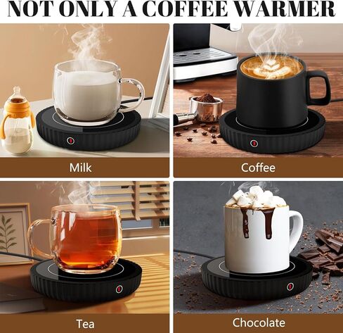 Mug Warmer, Coffee Mug Warmer with Three Temperature Settings, Auto Shut Off Coffee Warmer, Mug Warmer for Desk with Large Heating Plate, Easy to Clean Coffee Cup Warmer for Milk,Tea and Chocolate in Saudi Arabia