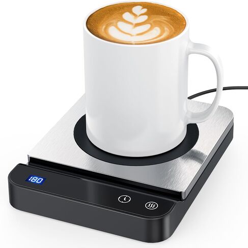 Mug Warmer, Coffee Mug Warmer with Three Temperature Settings, Auto Shut Off Coffee Warmer, Mug Warmer for Desk with Large Heating Plate, Easy to Clean Coffee Cup Warmer for Milk,Tea and Chocolate in Saudi Arabia