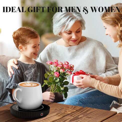 Mug Warmer, Coffee Mug Warmer with Three Temperature Settings, Auto Shut Off Coffee Warmer, Mug Warmer for Desk with Large Heating Plate, Easy to Clean Coffee Cup Warmer for Milk,Tea and Chocolate in Saudi Arabia