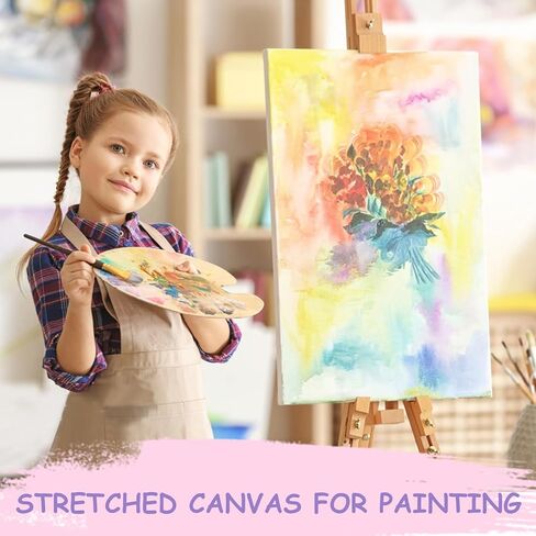 ESRICH Stretched Canvas for Painting, 5 Pack 8x10 Canvas Value Pack, Primed Acid-Free Cotton Blank Canvas, Paint Canvases for Oil & Acrylic Paint. in Kuwait