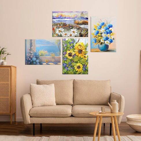 ESRICH Stretched Canvas for Painting, 5 Pack 8x10 Canvas Value Pack, Primed Acid-Free Cotton Blank Canvas, Paint Canvases for Oil & Acrylic Paint. in Kuwait
