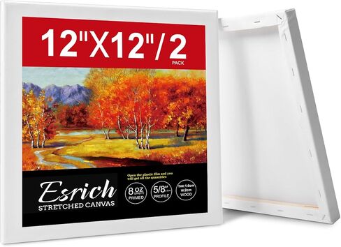 ESRICH Stretched Canvas for Painting, 5 Pack 8x10 Canvas Value Pack, Primed Acid-Free Cotton Blank Canvas, Paint Canvases for Oil & Acrylic Paint. in Kuwait