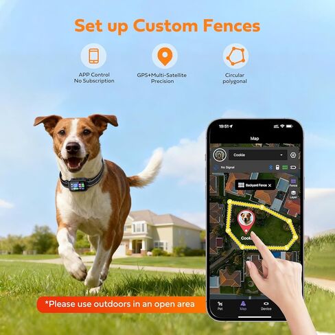 GPS Wireless Dog Fence & Training Collar System, Free App/Remote Controlled Custom Boundary up to 7000ft, Beep/Vibration/Safe Correction Modes, Early Alert, Waterproof for Dogs 10+ lbs in Saudi Arabia