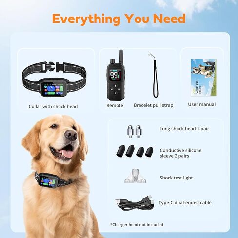 GPS Wireless Dog Fence & Training Collar System, Free App/Remote Controlled Custom Boundary up to 7000ft, Beep/Vibration/Safe Correction Modes, Early Alert, Waterproof for Dogs 10+ lbs in Saudi Arabia