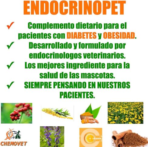 Chemovet, أقراص قابلة للمضغ للكلاب والقطط، مكمل غذائي لصحة الغدد الصماء، مرض السكري والتحكم في الوزن، 1 جرام، 30 قرصًا in Kuwait