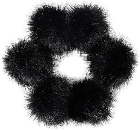 Daieparty 24 Pcs Dark Color Faux Fur Pom Pom Balls,Fluffy Pompom Balls with Elastic Loop Ball Detachable Knitting Accessories for Knitting Hats Beanies Shoes,Scarves,Glove in Saudi Arabia