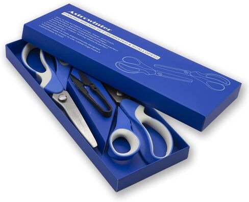 مجموعة مقصات Pinking (عبوة من قطعتين، حواف مسننة وصدفية) من Astrowinter - مقص متعرج للقماش والجلد والورق - مقص خياطة الخياطة باللون الوردي AW-002-E in Kuwait