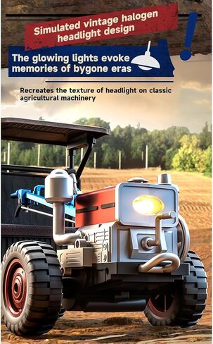 Retro Full-Proportional RC Tractor, 2.4G 4WD Realistic Tractor Model with LED Lights, Simulated Sounds and Exhaust Mist Effects, Collectible Gift for Adults (RTR) in Saudi Arabia
