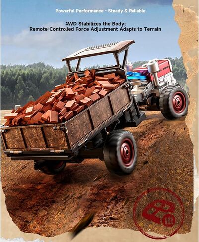 Retro Full-Proportional RC Tractor, 2.4G 4WD Realistic Tractor Model with LED Lights, Simulated Sounds and Exhaust Mist Effects, Collectible Gift for Adults (RTR) in Saudi Arabia