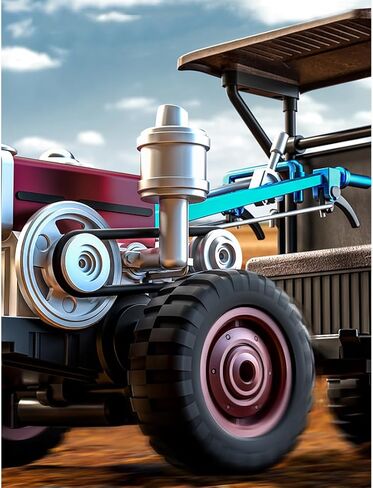 Retro Full-Proportional RC Tractor, 2.4G 4WD Realistic Tractor Model with LED Lights, Simulated Sounds and Exhaust Mist Effects, Collectible Gift for Adults (RTR) in Saudi Arabia