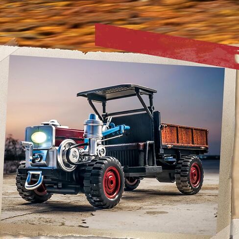 Retro Full-Proportional RC Tractor, 2.4G 4WD Realistic Tractor Model with LED Lights, Simulated Sounds and Exhaust Mist Effects, Collectible Gift for Adults (RTR) in Saudi Arabia
