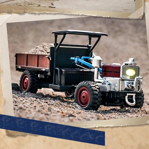 Retro Full-Proportional RC Tractor, 2.4G 4WD Realistic Tractor Model with LED Lights, Simulated Sounds and Exhaust Mist Effects, Collectible Gift for Adults (RTR) in Saudi Arabia