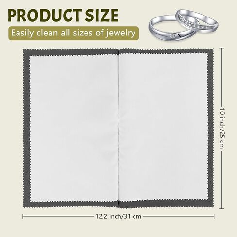 Silver Cleaning Cloth, 10" X 12" Jewelry Polishing Cloth, Four-Layer Silver Jewelry Cleaner for Gold, Silver, Diamond and Jewelry in Saudi Arabia
