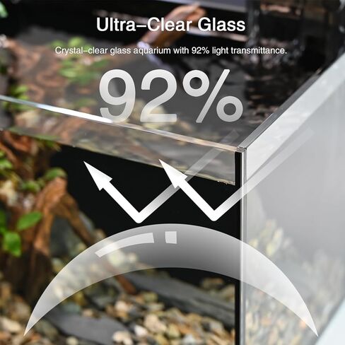 مجموعة حوض السمك نانو ناتشر، مجموعة حوض أسماك صغيرة سعة 2.8 جالون، خزان زجاجي للأسماك مع فلتر شلال وضوء للمبتدئين والأطفال للحفاظ على أسماك البيتا والأسماك الذهبية والروبيان والنباتات المائية in Kuwait