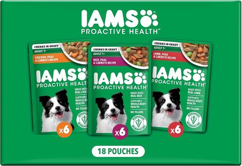 IAMS Proactive Health Adult Wet Dog Food Variety Pack, 3.5 oz. Pouch, (18 Count) in Saudi Arabia