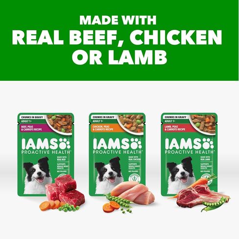 IAMS Proactive Health Adult Wet Dog Food Variety Pack, 3.5 oz. Pouch, (18 Count) in Saudi Arabia