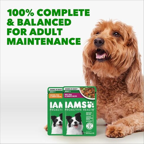 IAMS Proactive Health Adult Wet Dog Food Variety Pack, 3.5 oz. Pouch, (18 Count) in Saudi Arabia
