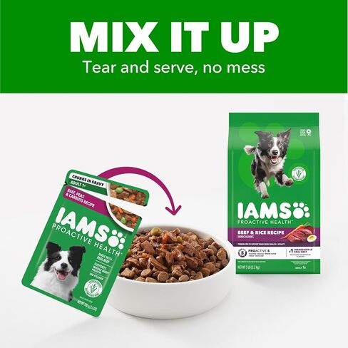 IAMS Proactive Health Adult Wet Dog Food Variety Pack, 3.5 oz. Pouch, (18 Count) in Saudi Arabia