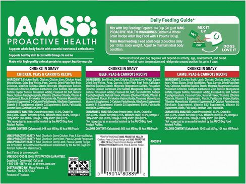IAMS Proactive Health Adult Wet Dog Food Variety Pack, 3.5 oz. Pouch, (18 Count) in Saudi Arabia