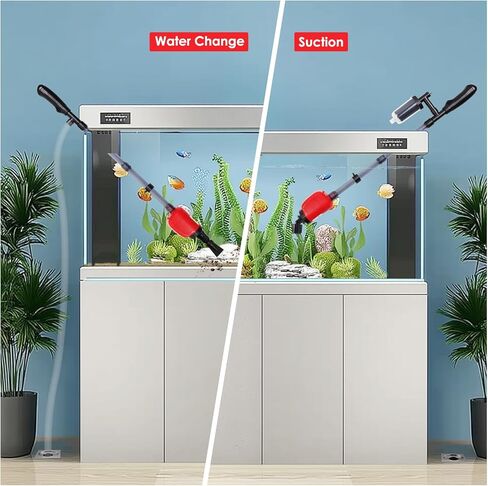 36W Electric Gravel Cleaner for Aquariums, Automatic Fish Tank Vacuum for Water Change & Sand Cleaning, with Adjustable Telescopic Pole for Large Tanks in Saudi Arabia