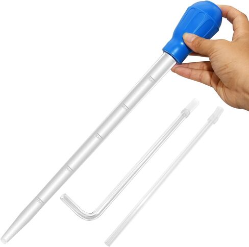 Extra Long Turkey Baster for Aquarium, 27.7 Inch Aquarium Coral Feeder, 50ml Aquarium Water Changer Siphon with 2 Pieces Extension Tubes for Fish Tank Cleaning in Saudi Arabia