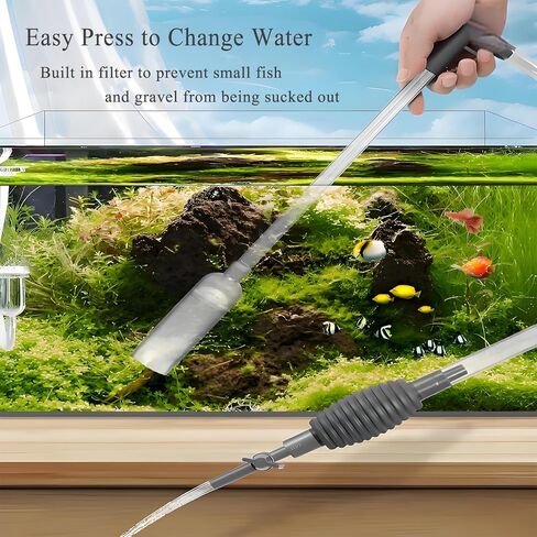 ZYFHOST Fish Tank Vacuum Gravel Cleaner, Aquarium Gravel Cleaner - Hand Siphon Pump as Fish Tank Hose Water Changer & Rock Cleaner & Sand Washing (5.6ft) in Saudi Arabia