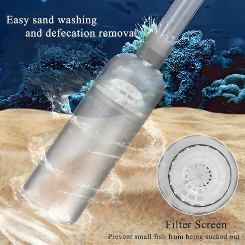 ZYFHOST Fish Tank Vacuum Gravel Cleaner, Aquarium Gravel Cleaner - Hand Siphon Pump as Fish Tank Hose Water Changer & Rock Cleaner & Sand Washing (5.6ft) in Saudi Arabia