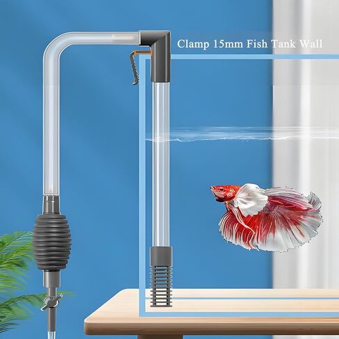 ZYFHOST Fish Tank Vacuum Gravel Cleaner, Aquarium Gravel Cleaner - Hand Siphon Pump as Fish Tank Hose Water Changer & Rock Cleaner & Sand Washing (5.6ft) in Saudi Arabia