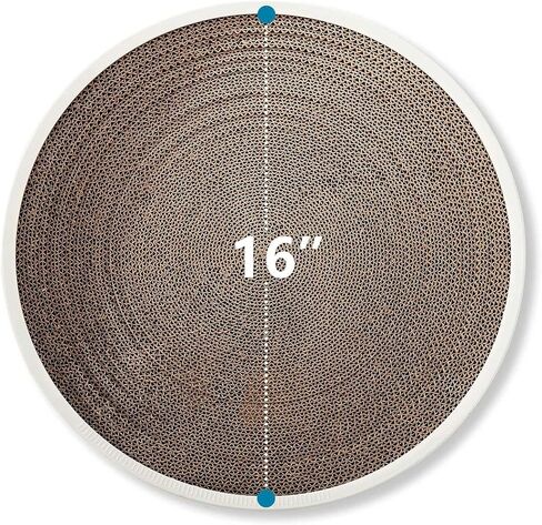 Cat Scratch Pad for Indoor Cat Round Cardboard Cat Scratcher Bed with Cat Ball Toy Ringing Bell for Multi-Cat Households Horizontal Nail File Sleep Fun All-in-One in Saudi Arabia