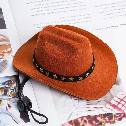 Halloween Adjustable Dog Cowboy Hat Funny Western Photo Prop for Small Pets in Saudi Arabia
