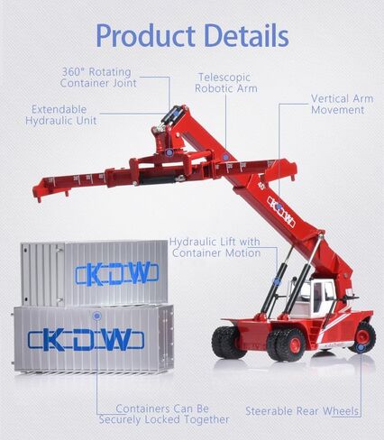 نموذج مكدس يصل إلى حاوية 1/50، لعبة مركبة هندسية مصغرة، مجموعة شاحنات البناء، محاكاة واقعية لهواة الجمع in Kuwait