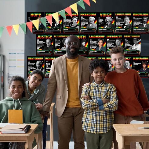 tineit Black History Month Decorations, 21Pcs Black History Month Posters, Motivational Inspirational Classroom Decor, Juneteenth Bulletin Board Posters in Kuwait