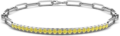 0.69 ctw Yellow Diamonds Paperclip Links Tennis Bracelet in 14K Gold in Saudi Arabia