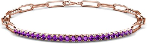 0.92 ctw Amethyst Paperclip Links Tennis Bracelet in 14K Gold in Saudi Arabia