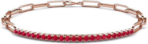 0.81 ctw Ruby Paperclip Links Tennis Bracelet in 14K Gold in Saudi Arabia