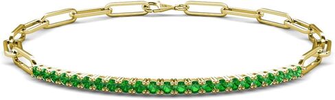 0.85 ctw Green Garnet Paperclip Links Tennis Bracelet in 14K Gold in Saudi Arabia