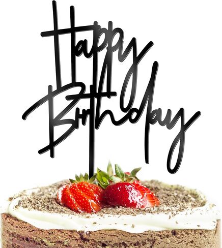 قطعة واحدة من أعلى كعكة عيد الميلاد الذهبية، 5.3 × 7.2 بوصة من الأكريليك، علامة كعكة عيد ميلاد سعيد، مرآة لامعة لتزيين كعكة عيد الميلاد للذكرى السنوية، وحفلات الزفاف، ومستلزمات حفلات أعياد الميلاد in Kuwait