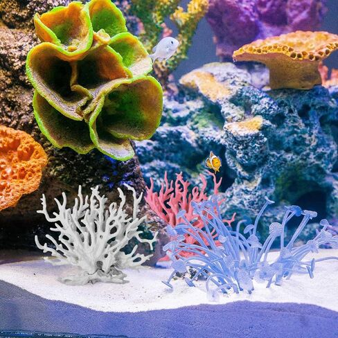 2 Pack Artificial Coral Reef Decor for Aquarium Pink and White Fish Tank Decorations for Landscaping Cute Plastic Ornaments for Terrarium in Saudi Arabia