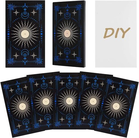 NBEADS 120 Blank Tarot Cards, Write-On Oracle Cards with White Back Design DIY Tarot Deck for Meditation Workshops Party Activities Creative Gifts, 4.72x2.76 Inch, Sun and Star in Kuwait