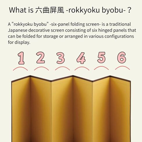 شاشة صغيرة قابلة للطي باللون الذهبي للحرف اليدوية (زوج واحد من ست لوحات من rokkyoku) in Saudi Arabia