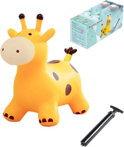 Bouncy Inflatable Giraffe Horse - Bouncy Pals Hopping Toy with Pump for Ages 1-8 Years - Ideal Children's Gift and Birthday Present in Saudi Arabia