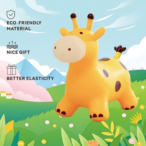 Bouncy Inflatable Giraffe Horse - Bouncy Pals Hopping Toy with Pump for Ages 1-8 Years - Ideal Children's Gift and Birthday Present in Saudi Arabia