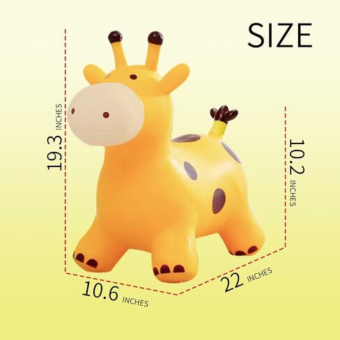 Bouncy Inflatable Giraffe Horse - Bouncy Pals Hopping Toy with Pump for Ages 1-8 Years - Ideal Children's Gift and Birthday Present in Saudi Arabia